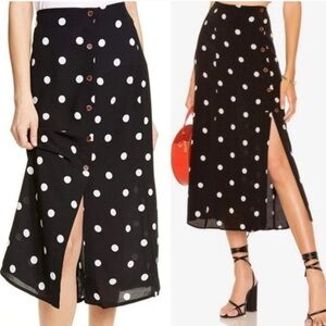 Free People Black With Cream Dots Long Skirt